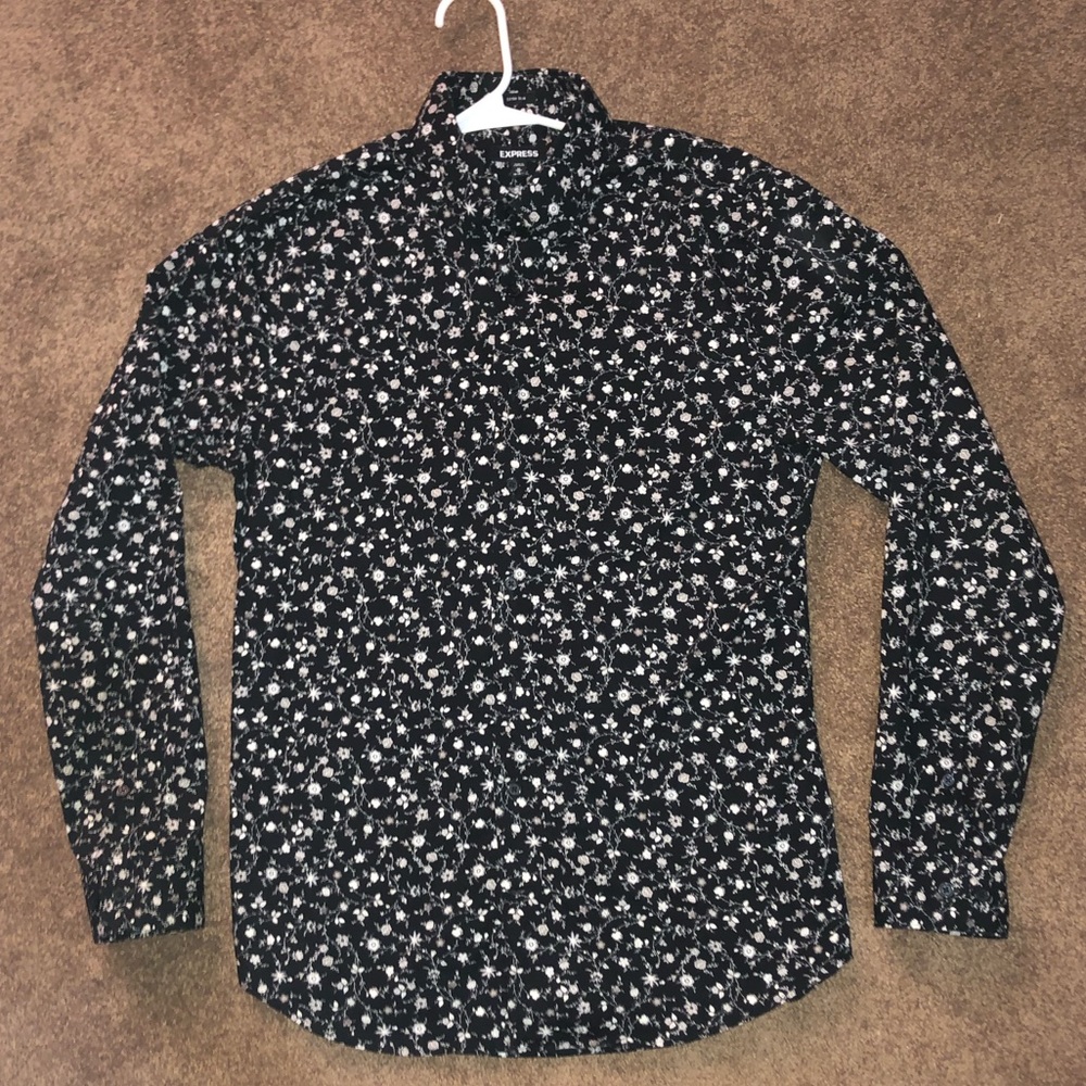 Express Men’s Floral Button Up Size M 15-15 1/2